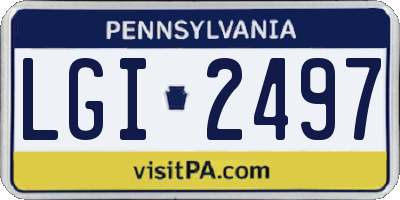 PA license plate LGI2497