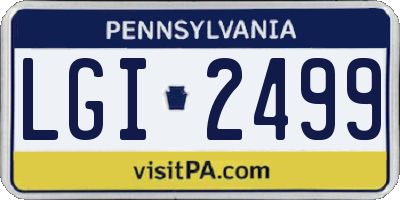 PA license plate LGI2499