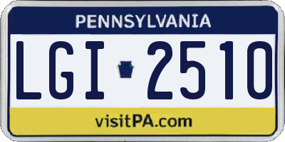 PA license plate LGI2510