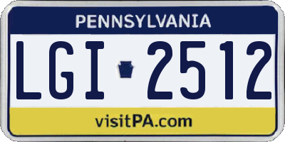 PA license plate LGI2512