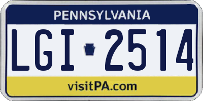 PA license plate LGI2514