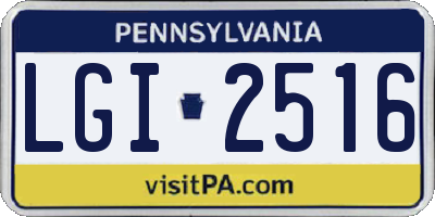 PA license plate LGI2516