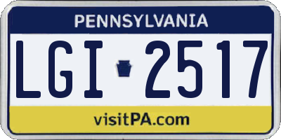 PA license plate LGI2517