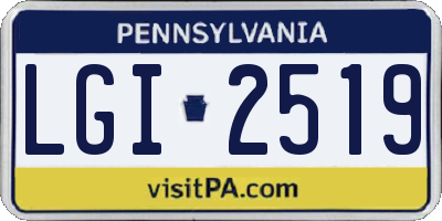 PA license plate LGI2519
