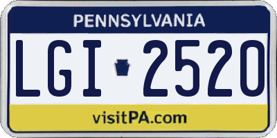 PA license plate LGI2520