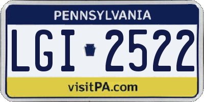 PA license plate LGI2522