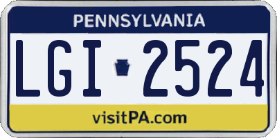 PA license plate LGI2524