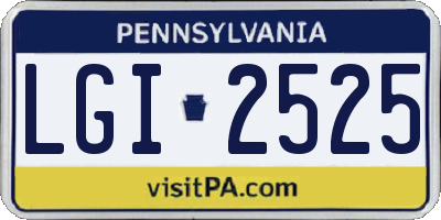 PA license plate LGI2525