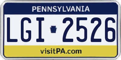 PA license plate LGI2526