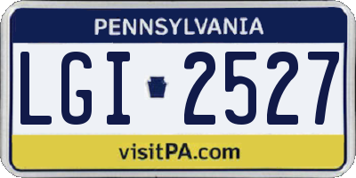 PA license plate LGI2527