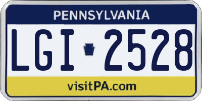 PA license plate LGI2528