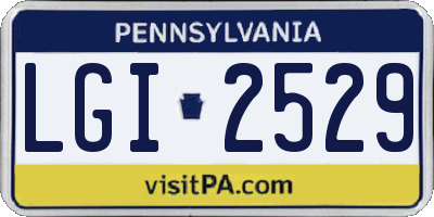 PA license plate LGI2529