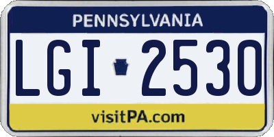 PA license plate LGI2530