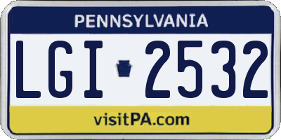 PA license plate LGI2532