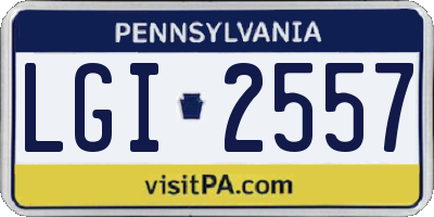PA license plate LGI2557