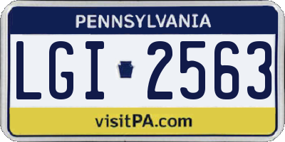 PA license plate LGI2563