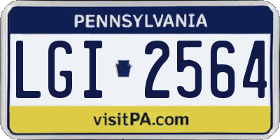 PA license plate LGI2564