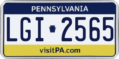 PA license plate LGI2565