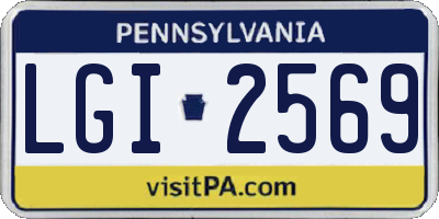 PA license plate LGI2569