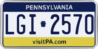 PA license plate LGI2570