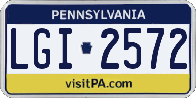 PA license plate LGI2572