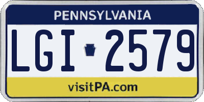PA license plate LGI2579
