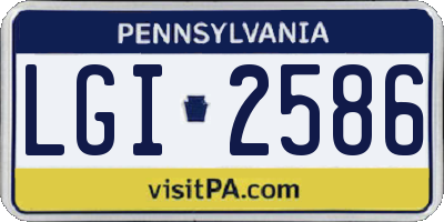 PA license plate LGI2586