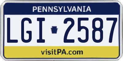 PA license plate LGI2587
