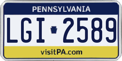 PA license plate LGI2589