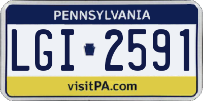PA license plate LGI2591