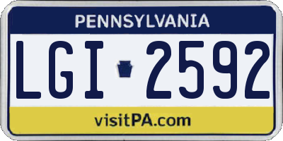 PA license plate LGI2592