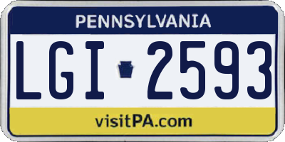 PA license plate LGI2593