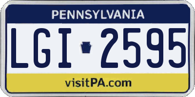 PA license plate LGI2595