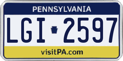 PA license plate LGI2597