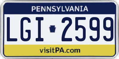 PA license plate LGI2599