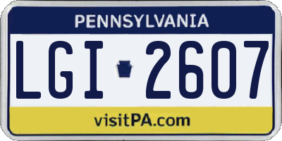 PA license plate LGI2607