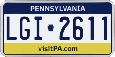 PA license plate LGI2611