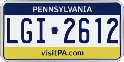 PA license plate LGI2612