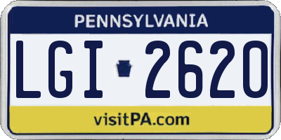 PA license plate LGI2620