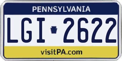 PA license plate LGI2622