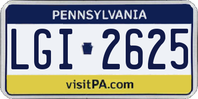 PA license plate LGI2625
