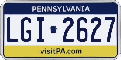 PA license plate LGI2627