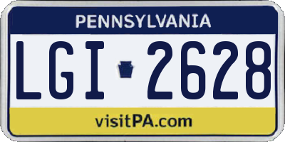PA license plate LGI2628
