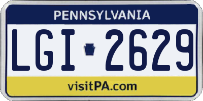 PA license plate LGI2629