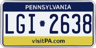 PA license plate LGI2638
