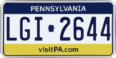 PA license plate LGI2644