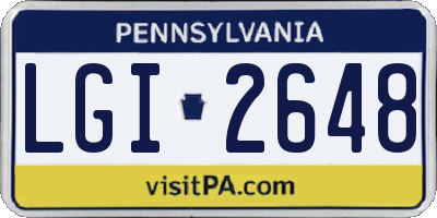 PA license plate LGI2648
