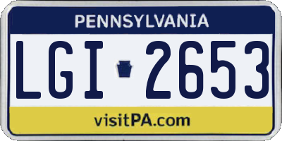 PA license plate LGI2653