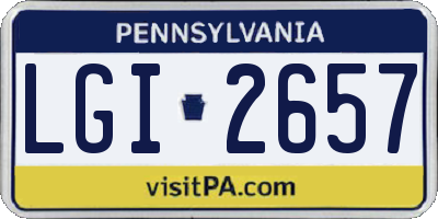 PA license plate LGI2657