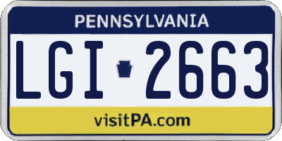 PA license plate LGI2663